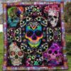 Skull Quilt Blanket Ver 4  Quilt